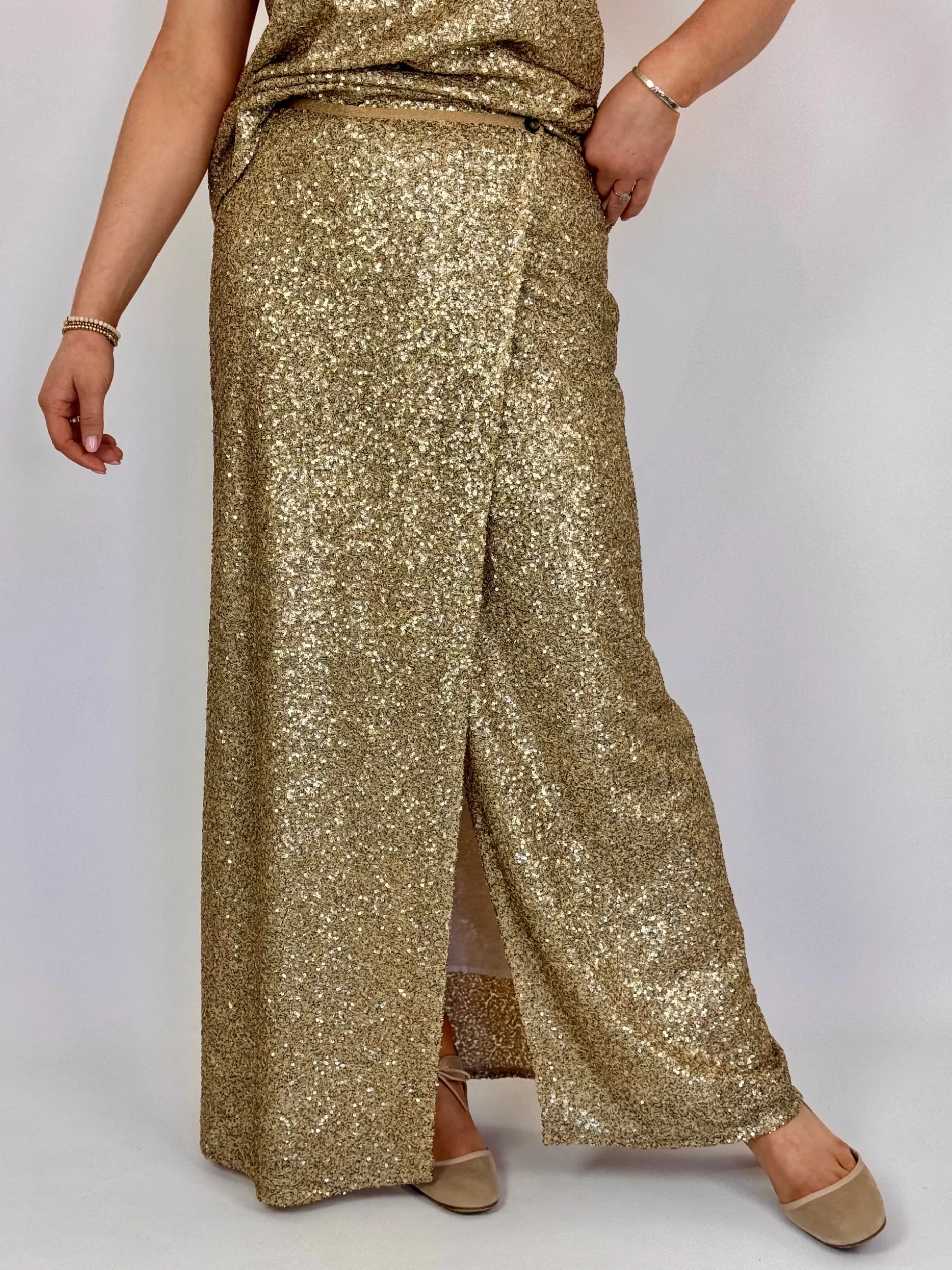 Diega Jadeno Skirt Sequin Gold