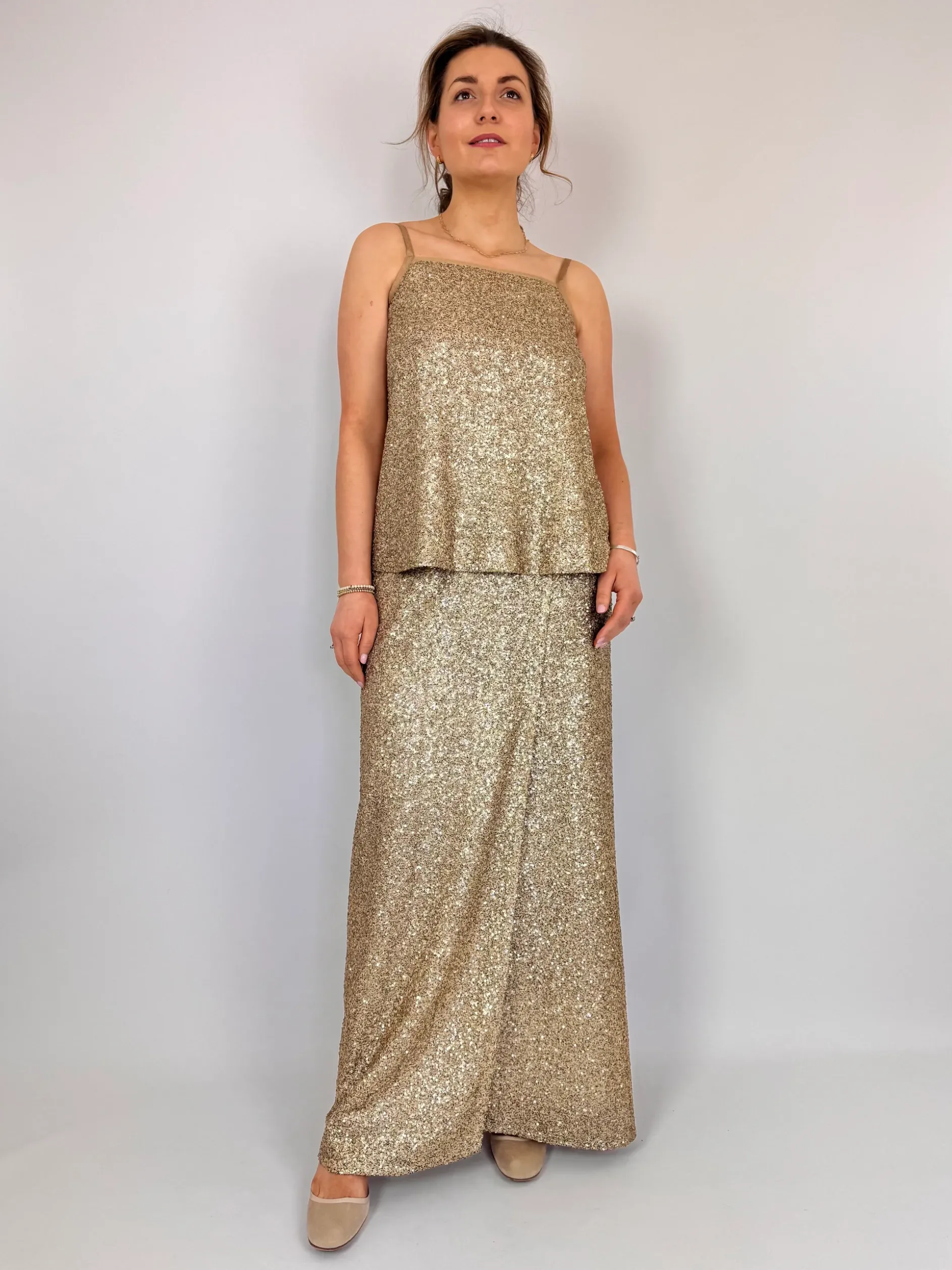 Diega Jadeno Skirt Sequin Gold