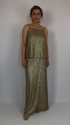 Diega Jadeno Skirt Sequin Gold