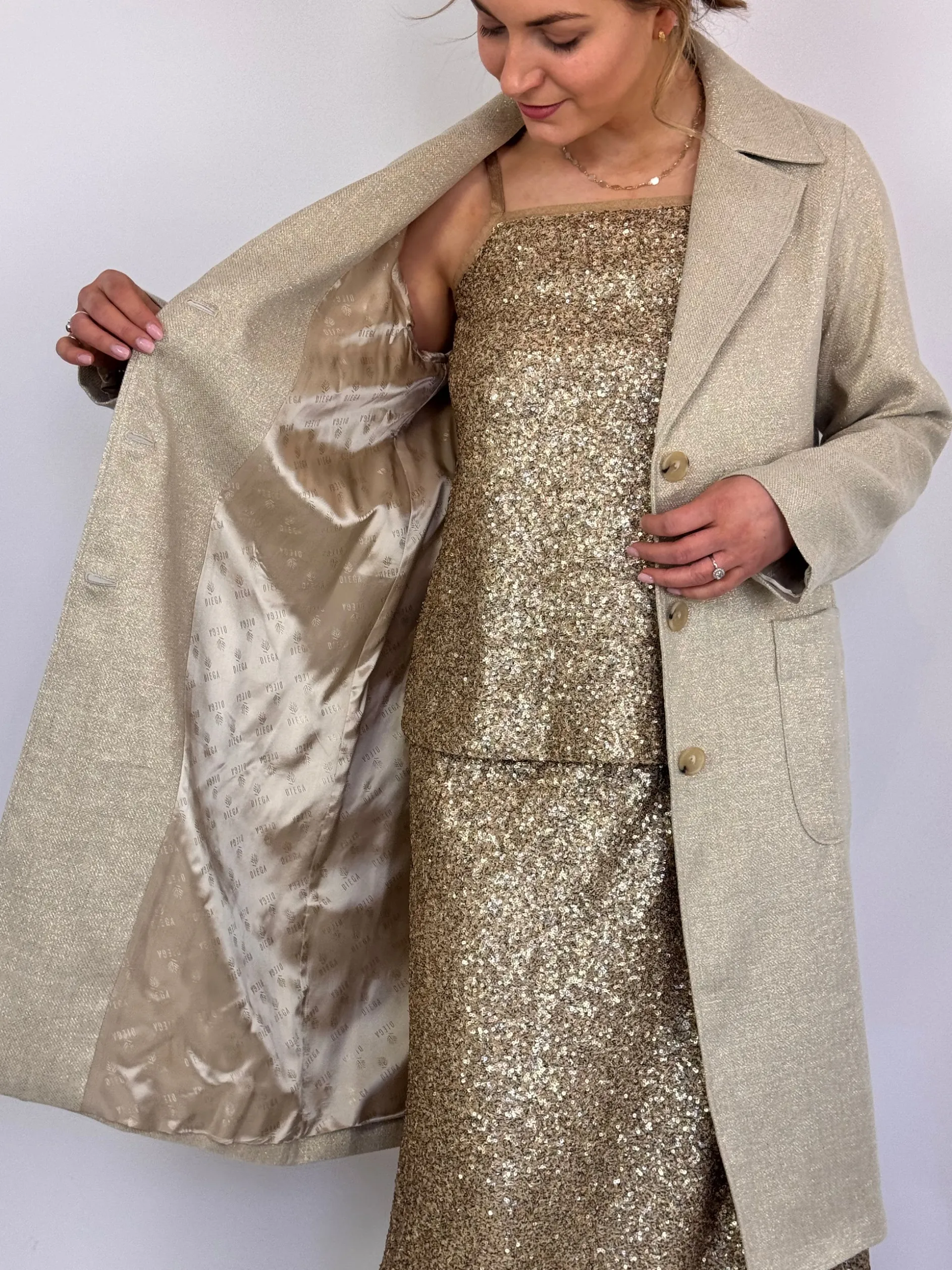 Diega Mileno Coat Silver/Gold