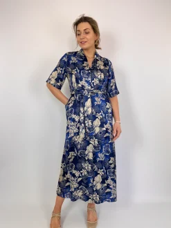 Diega Raviva Dress Blue/Ecru