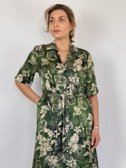 Diega Raviva Dress Green/Ecru