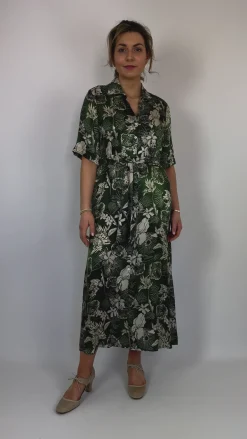 Diega Raviva Dress Green/Ecru