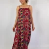Diega Rofia Dress Red/Navy