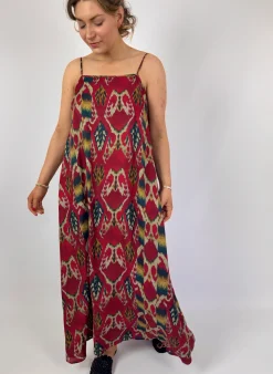 Diega Rofia Dress Red/Navy