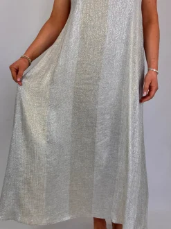 Diega Rofia Dress Silver/Gold