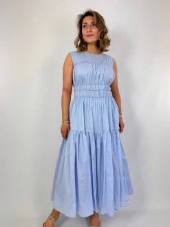 Emin & Paul Gathered Dress Sky
