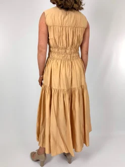 Emin & Paul Gathered Dress Beige