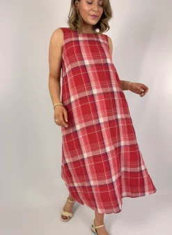 Emin & Paul Tie Detail Dress Red Check