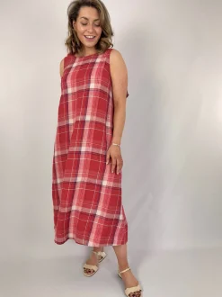 Emin & Paul Tie Detail Dress Red Check