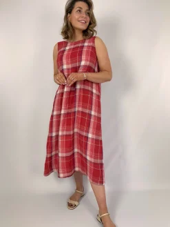 Emin & Paul Tie Detail Dress Red Check