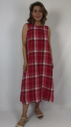 Emin & Paul Tie Detail Dress Red Check