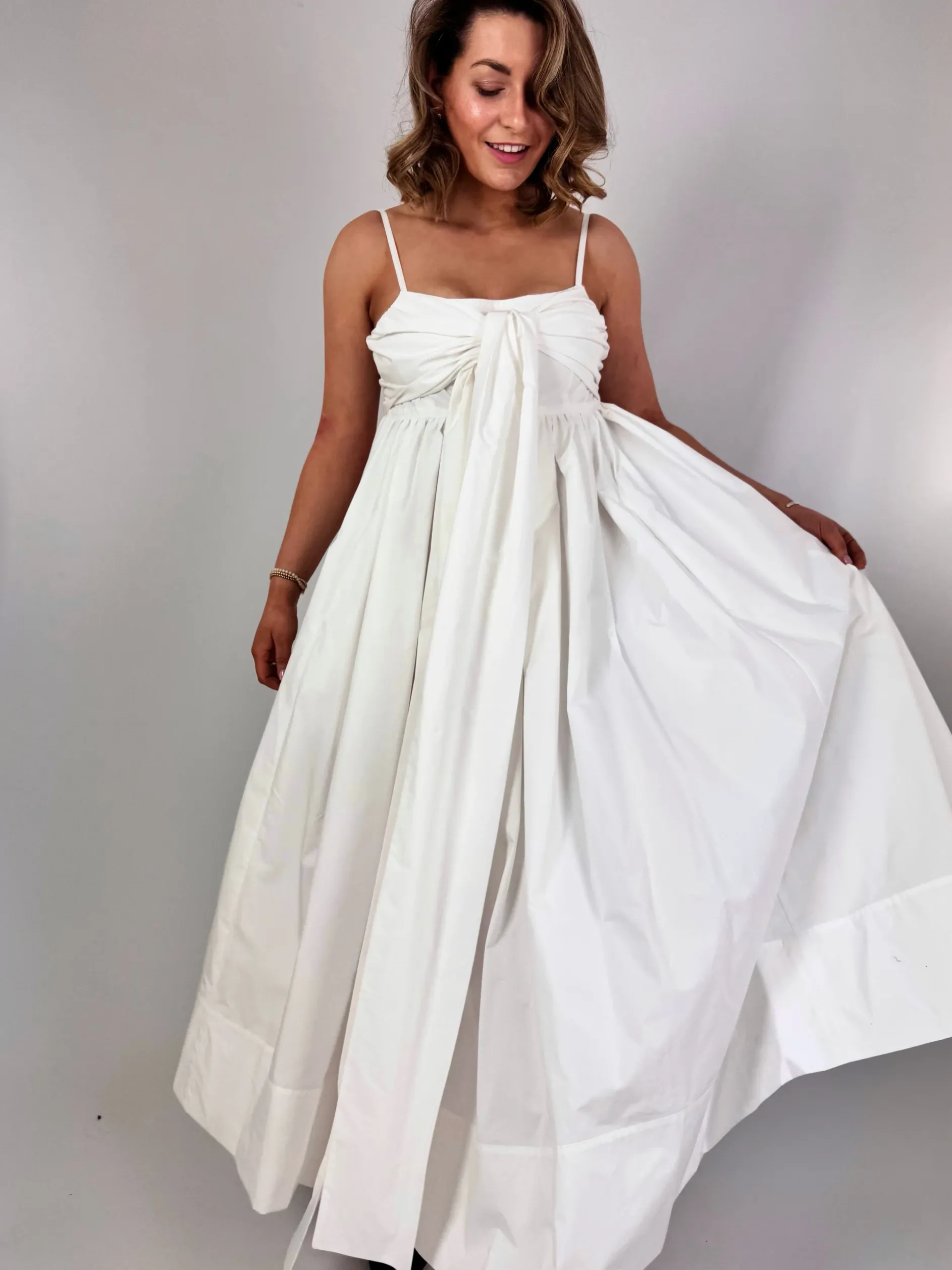 Emin & Paul Tie Front Dress White