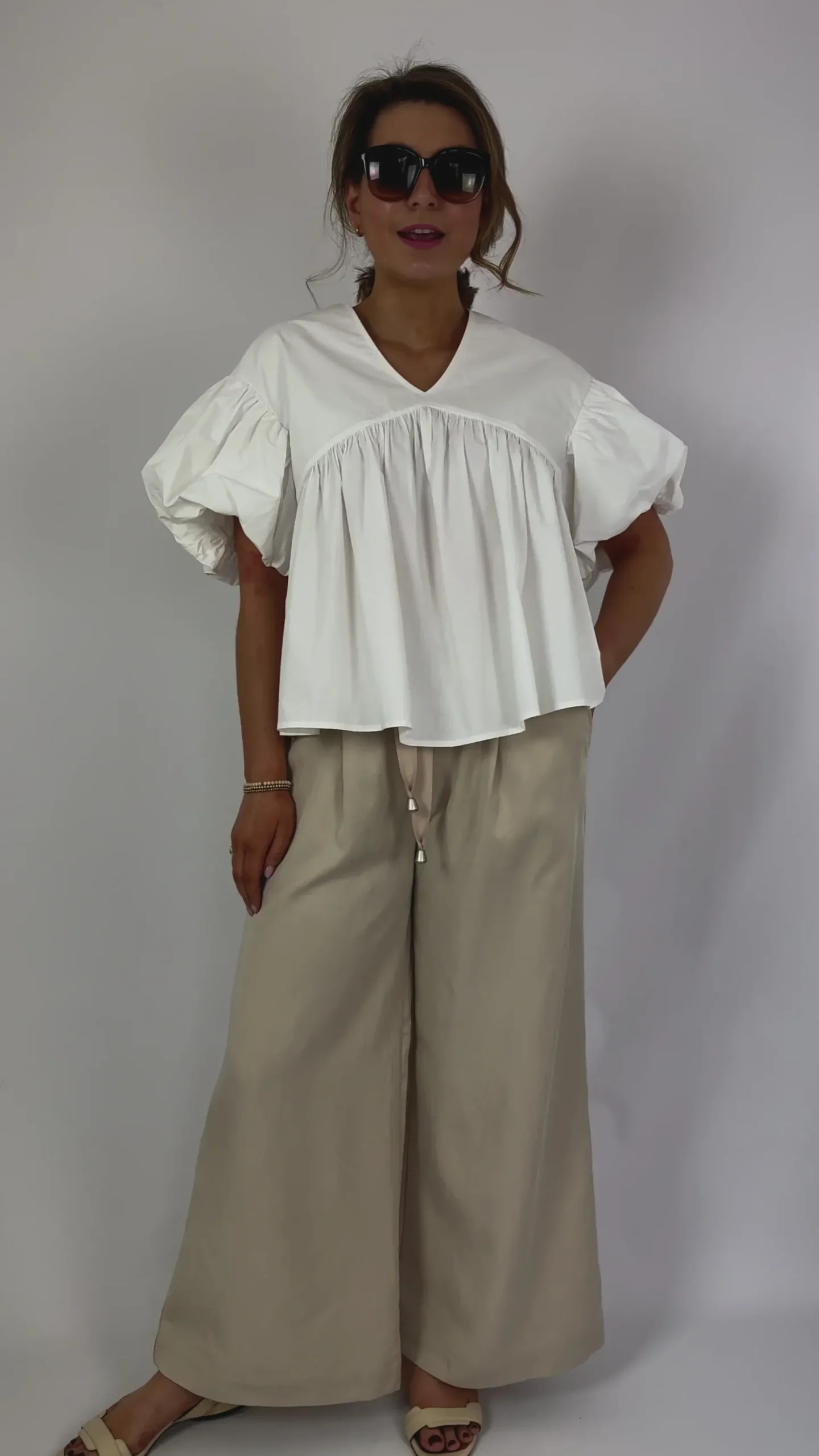 Emin & Paul Volume Blouse White