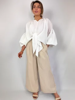 Emin & Paul Volume Lace Blouse White
