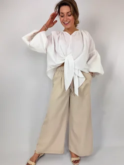 Emin & Paul Volume Lace Blouse White