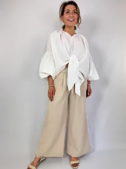 Emin & Paul Volume Lace Blouse White