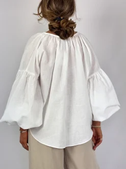 Emin & Paul Volume Lace Blouse White