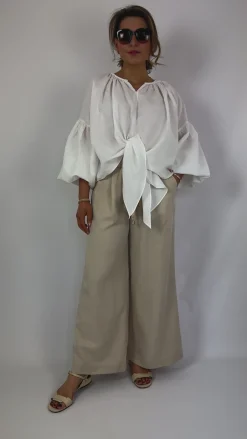 Emin & Paul Volume Lace Blouse White