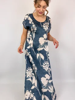 European Culture 14C0 Dress Blue Print