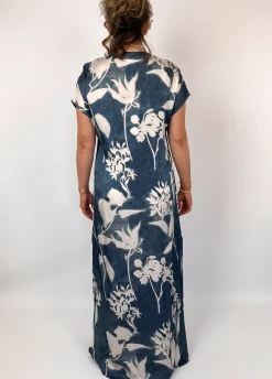 European Culture 14C0 Dress Blue Print