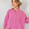 Hannah Wessel Savannah Shirt Azalea Check