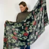 Jo Edwards Black Floral Scarf