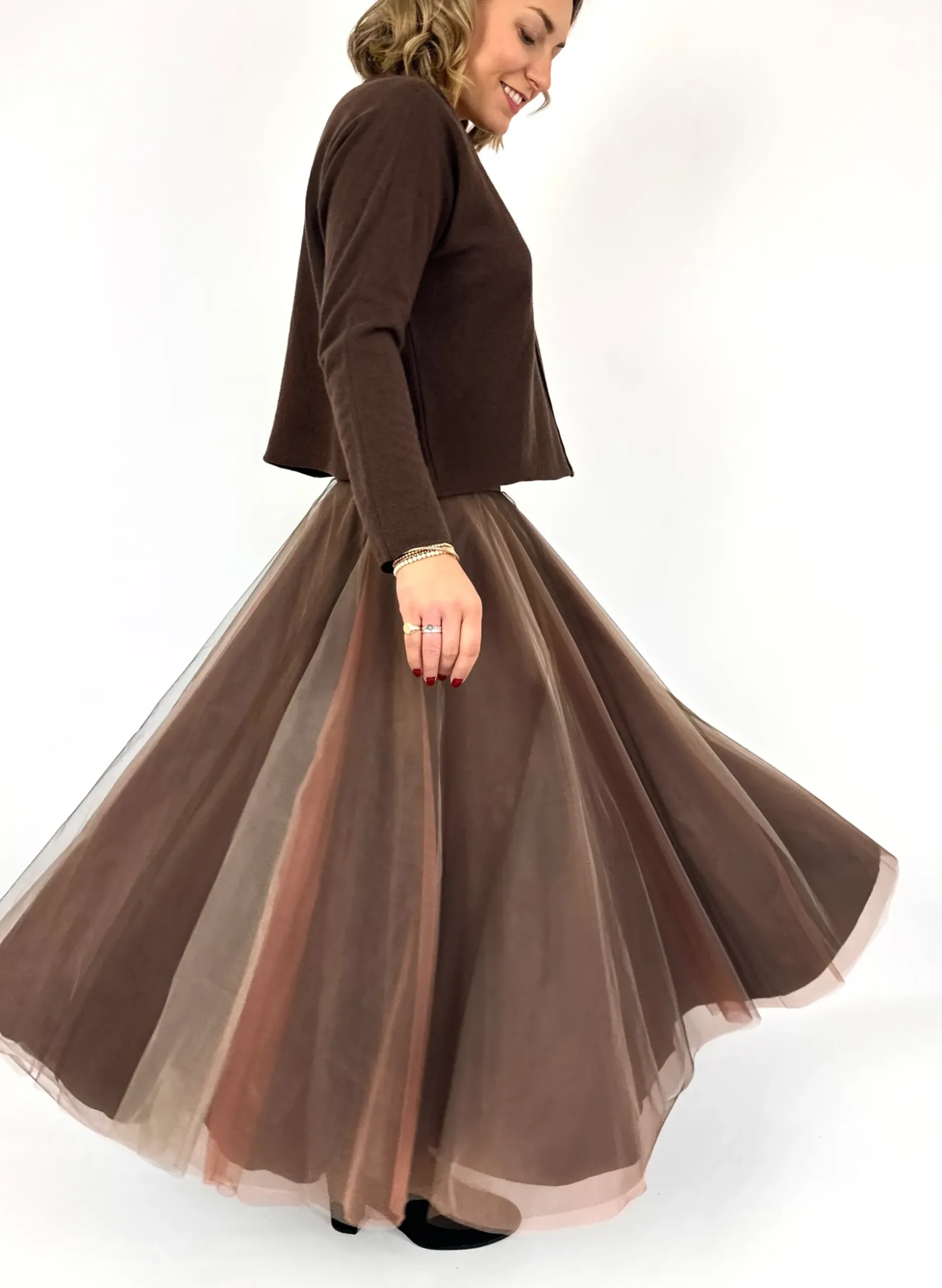 Officinae Tulle Skirt Brown