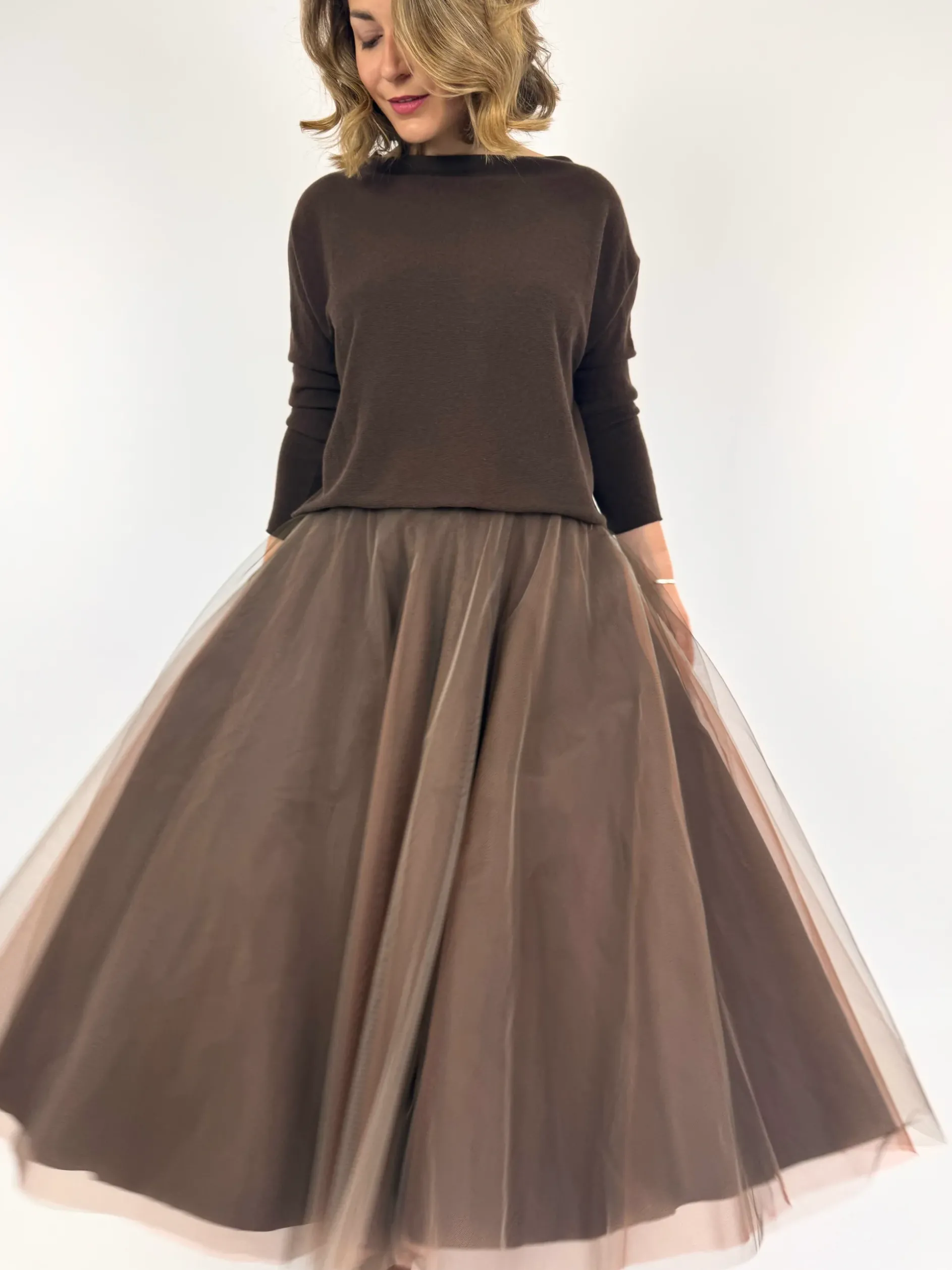 Officinae Tulle Skirt Brown