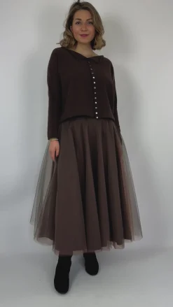 Officinae Tulle Skirt Brown