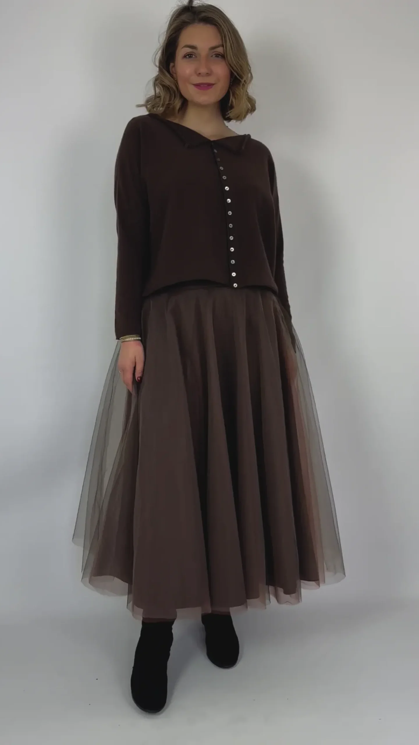 Officinae Tulle Skirt Brown