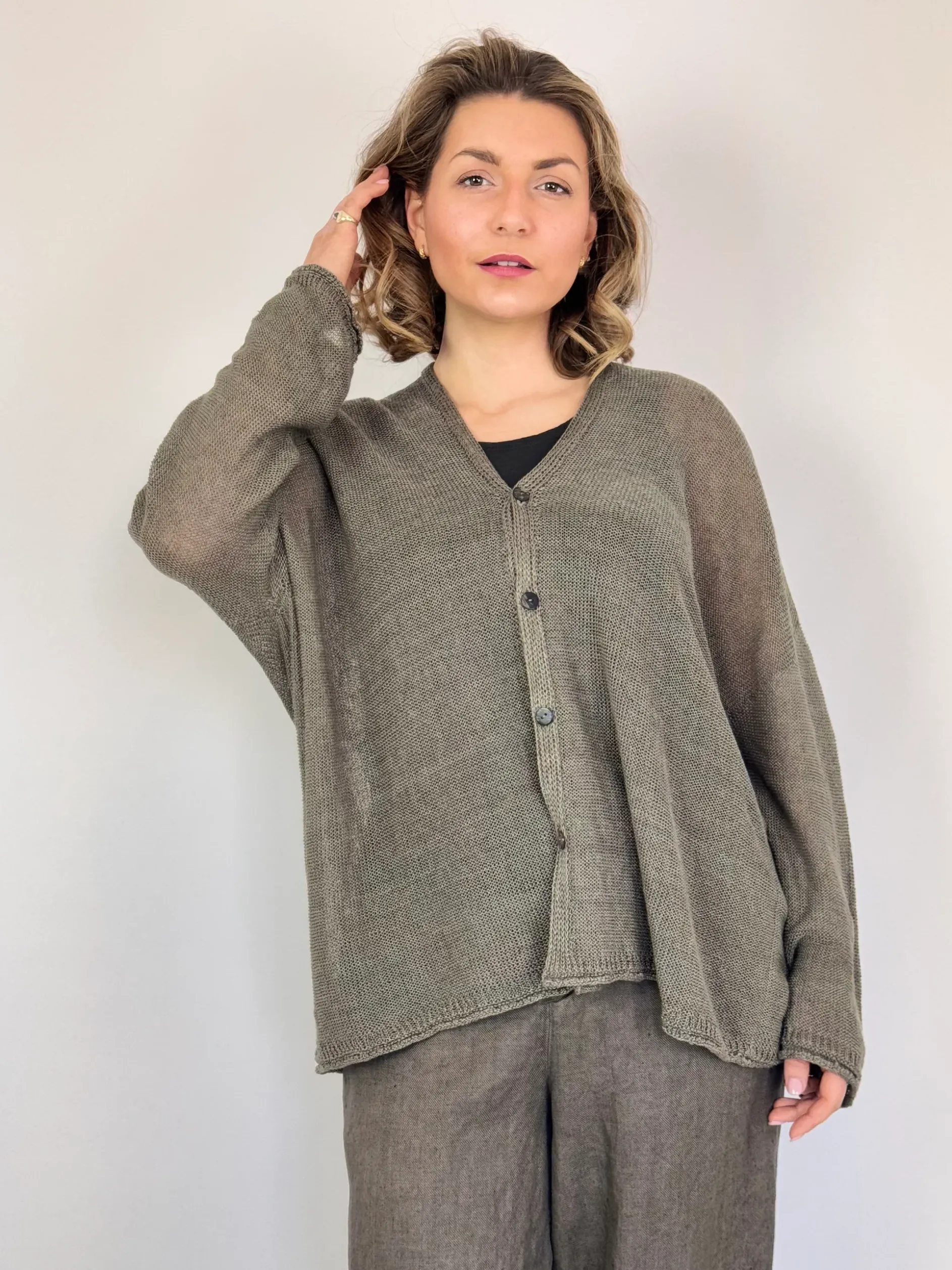 Pas De Calais 2566 Cardigan Greige