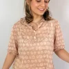 Sula Frill Yoke Blouse Rose Flower