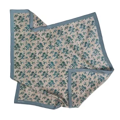 Tapis Noir Classical Blue Flower Stripe Scarf