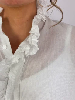 Toujours Bishop Sleeve Shirt Grey