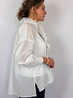 Toujours Bishop Sleeve Shirt Grey