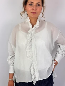 Toujours Bishop Sleeve Shirt Grey