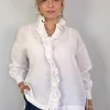 Toujours Ruffle Shirt White