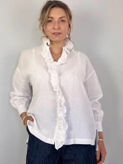 Toujours Ruffle Shirt White