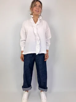 Toujours Ruffle Shirt White