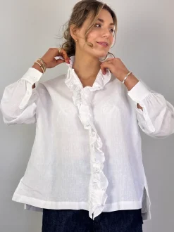 Toujours Ruffle Shirt White