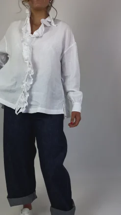 Toujours Ruffle Shirt White