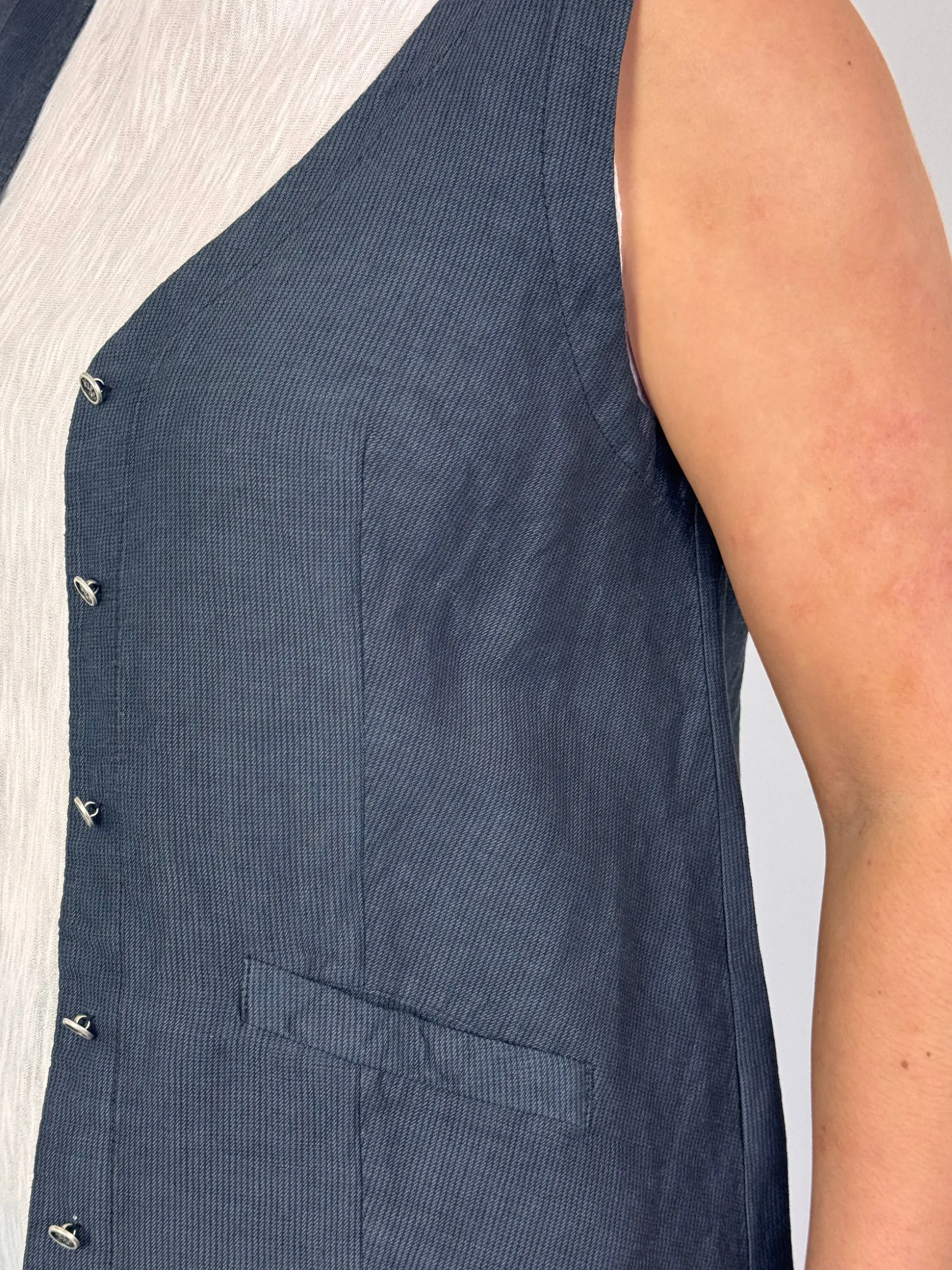 Transit Par-Such B113 Waistcoat Blue
